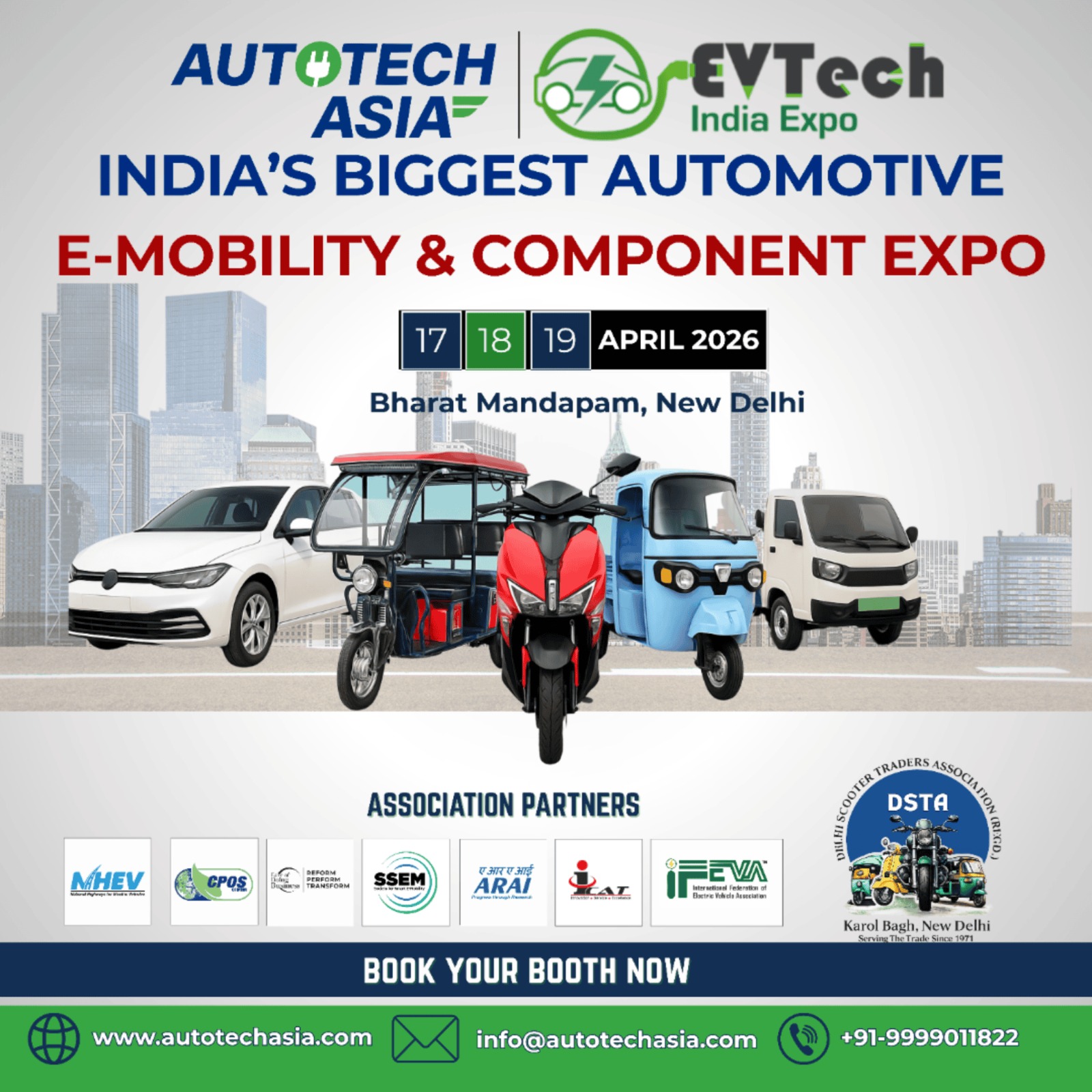 Autotech Asia & EVTech India Expo 2026 in New Delhi